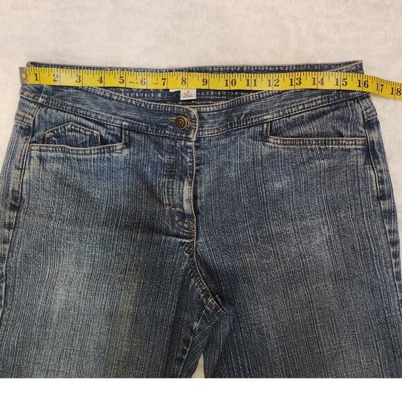 Ann Taylor LOFT Wide Leg Boot Leg Rodeo Jeans Buckle Hem, Size 8 - Picture 7 of 11